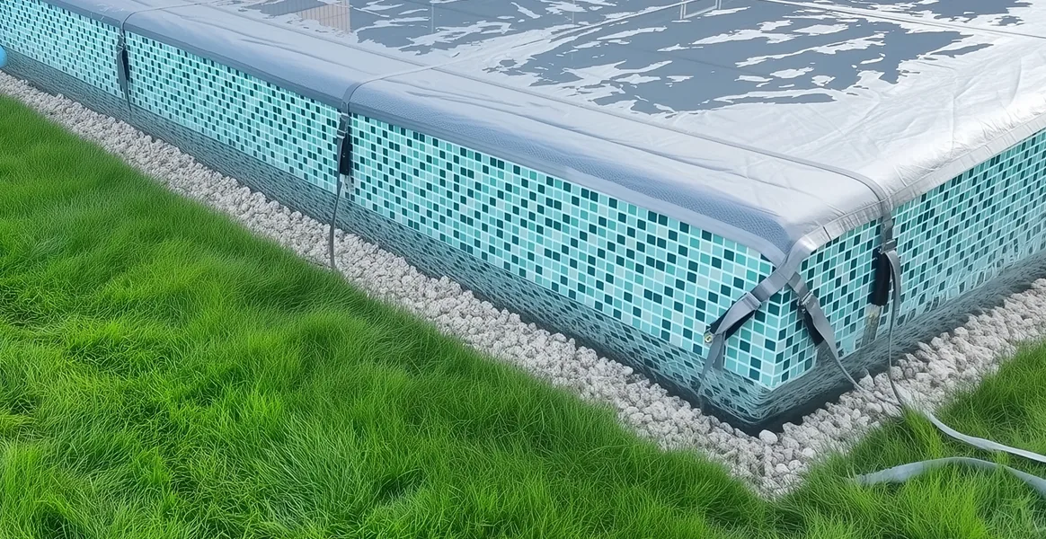 Покрывало для бассейна под снегом — защита зимой в Бугульме